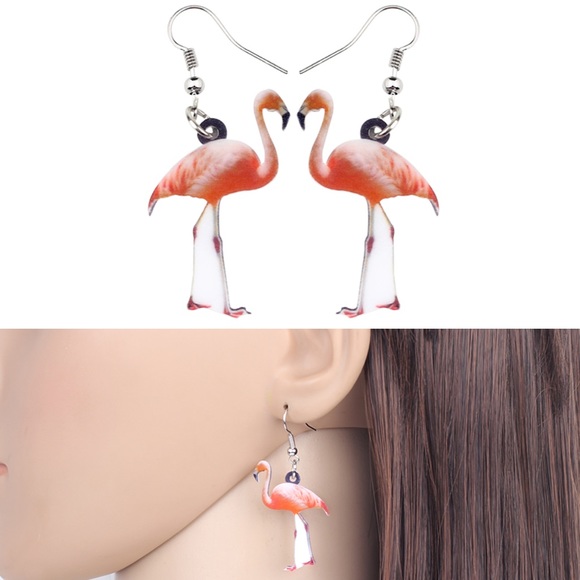 Jewelry - Pink Flamingo Acrylic Earrings